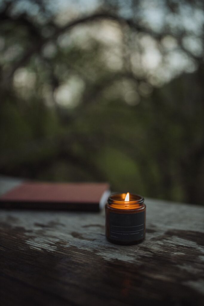 Amber Glow Candle (Demo) — illustrative stock photograph