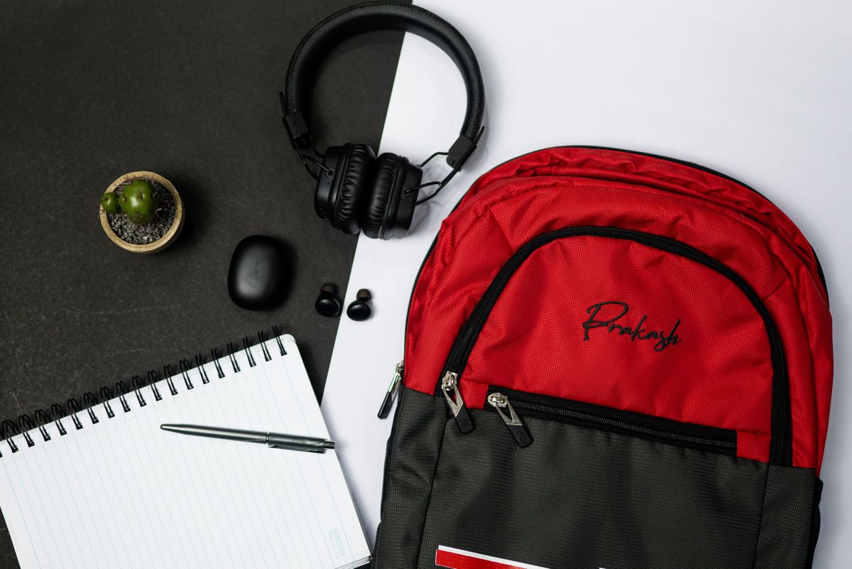 Campus Red Backpack (Demo) — illustrative stock photograph