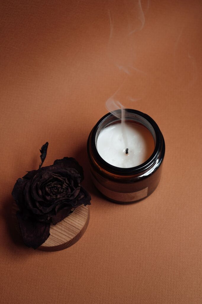 Rose Evening Candle (Demo) — illustrative stock photograph